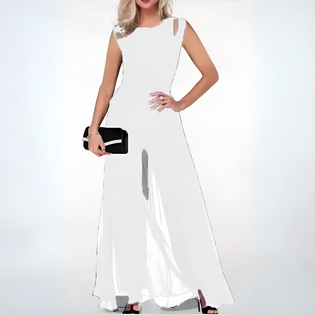 Sheer Overlay Jumpsuit Elegant Women's Occasion Jumpsuit