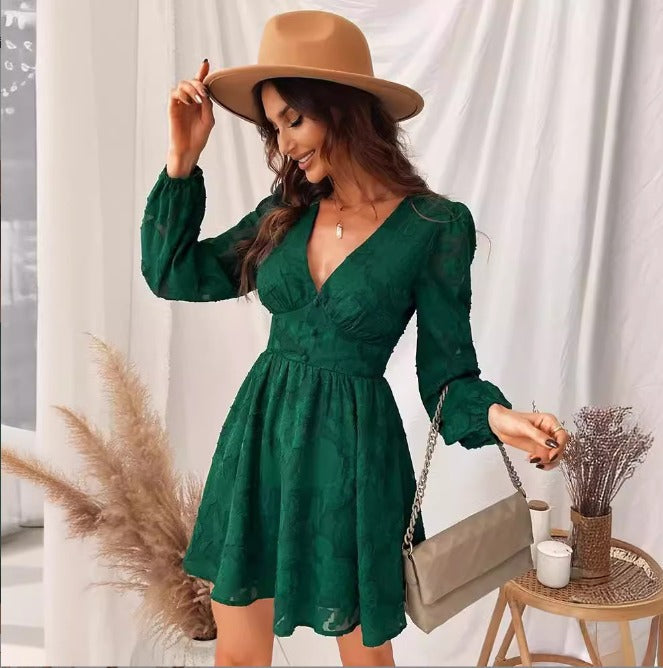 Short Sleeve Silky Style Dress - Relaxed Fit Midi Gown