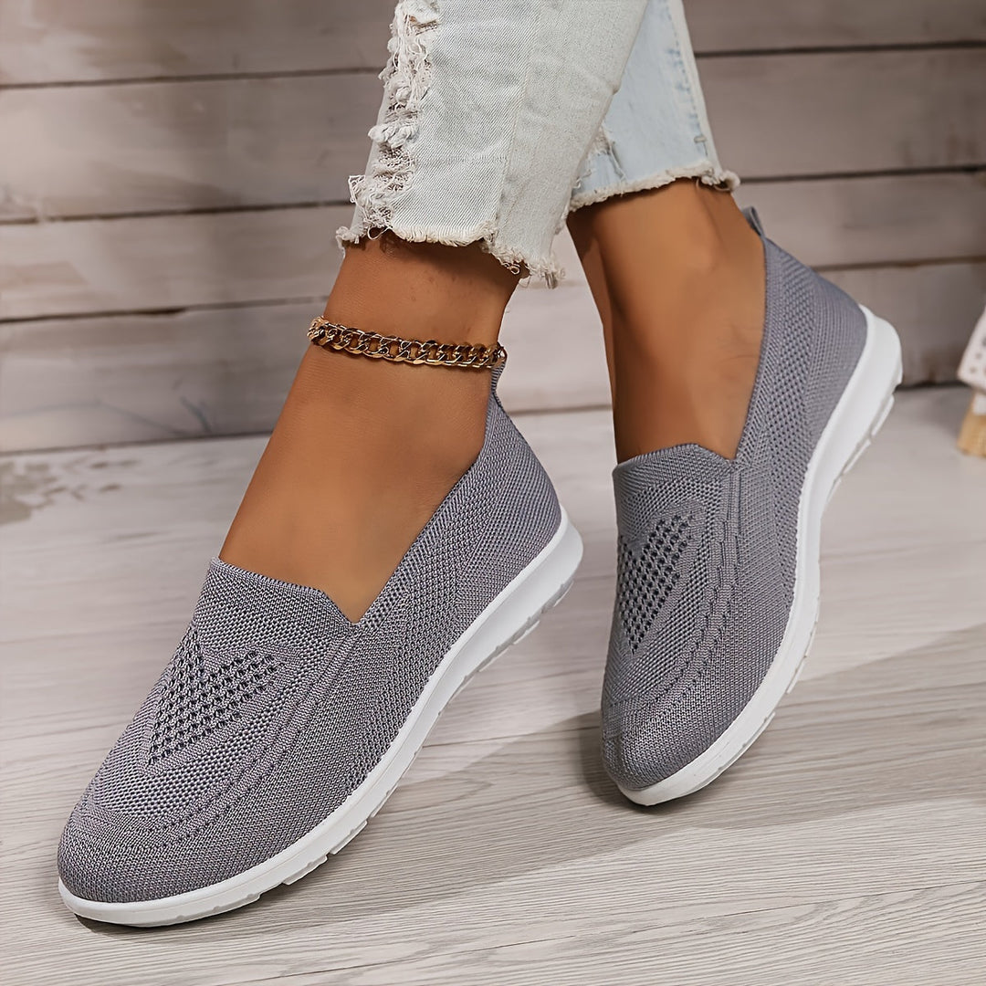 Women's Breathable Knit Slip-On Walking Shoes