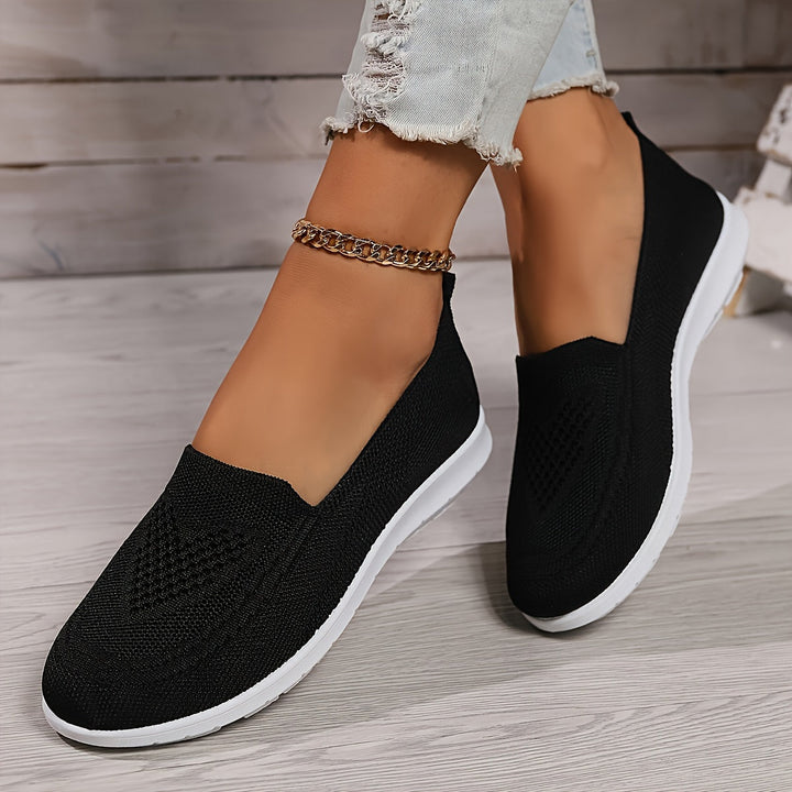 Women's Breathable Knit Slip-On Walking Shoes