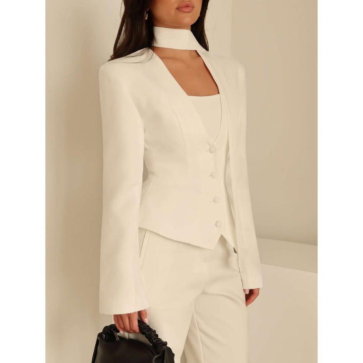 Stylish Women's Formal Blazer With Scarf