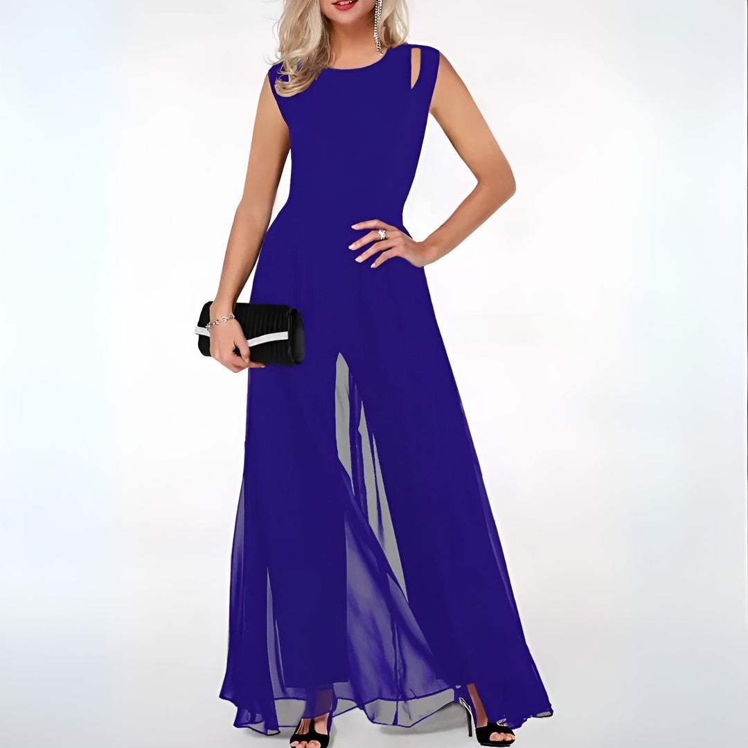 Sheer Overlay Jumpsuit Elegant Women's Occasion Jumpsuit