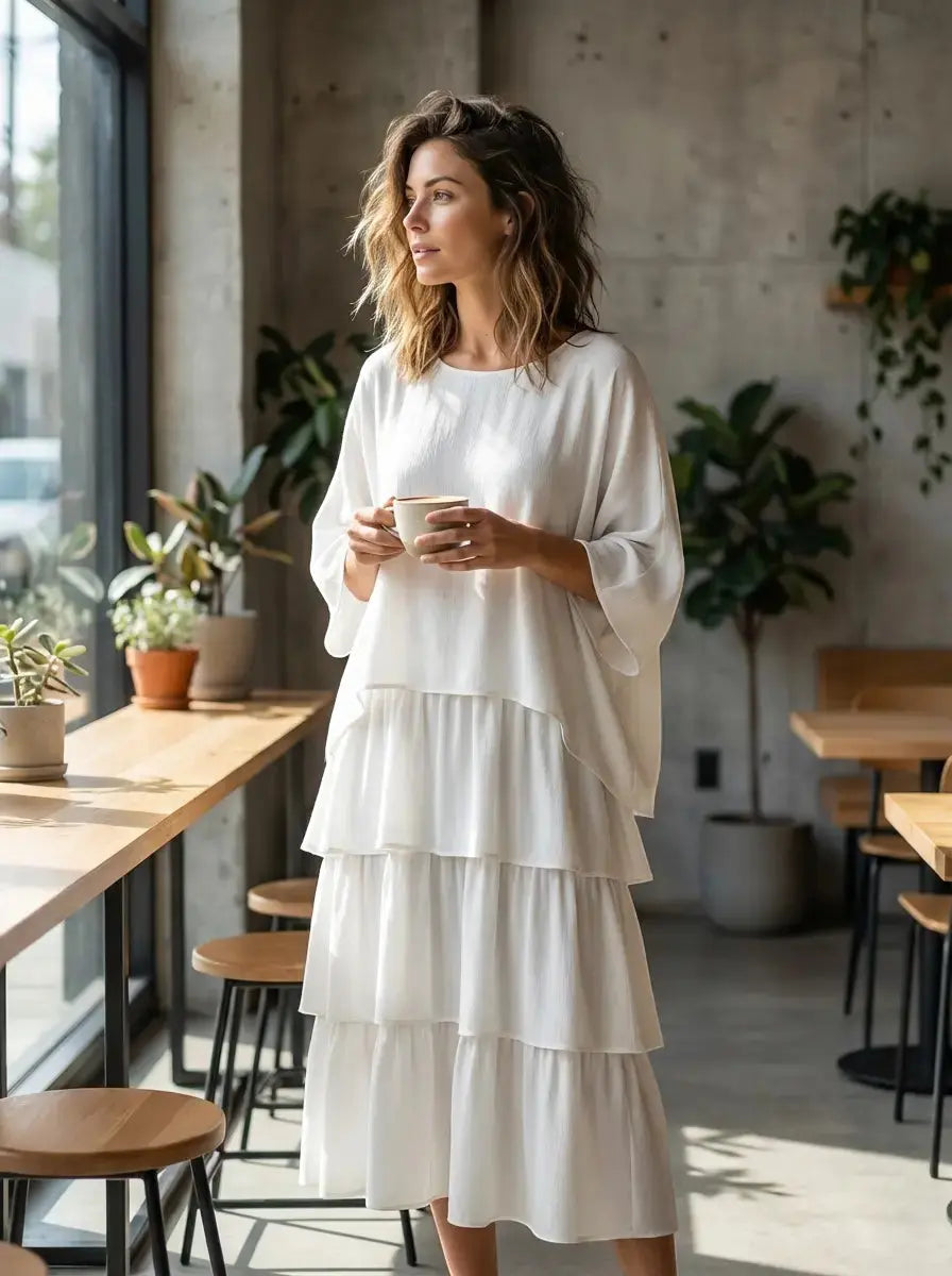 Loose Dress with Batwing Sleeves Maxi Dress Summer Dress