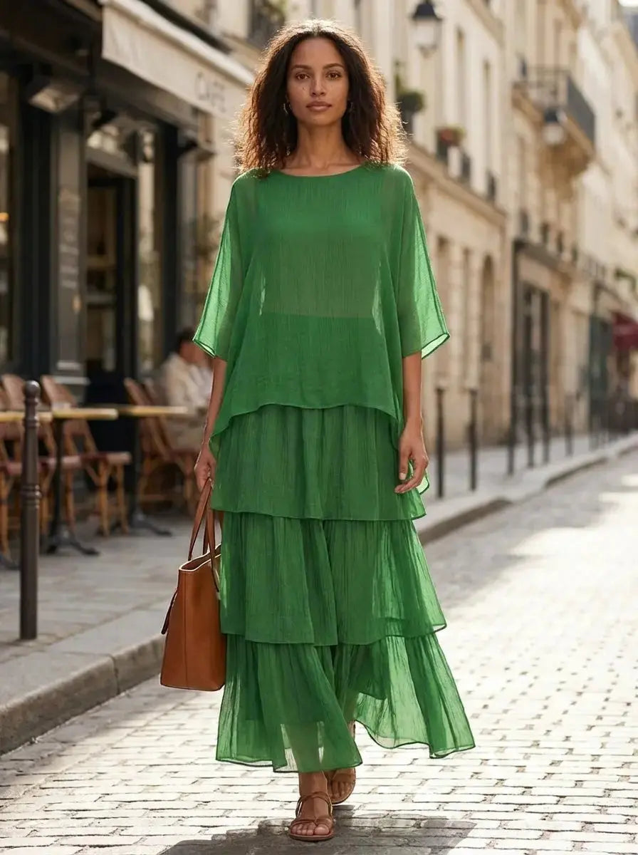 Loose Dress with Batwing Sleeves Maxi Dress Summer Dress