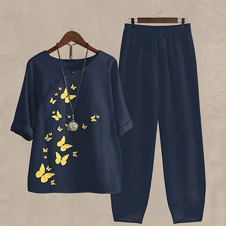 Button-Down & Palazzo Pant Set Summer Women's Set