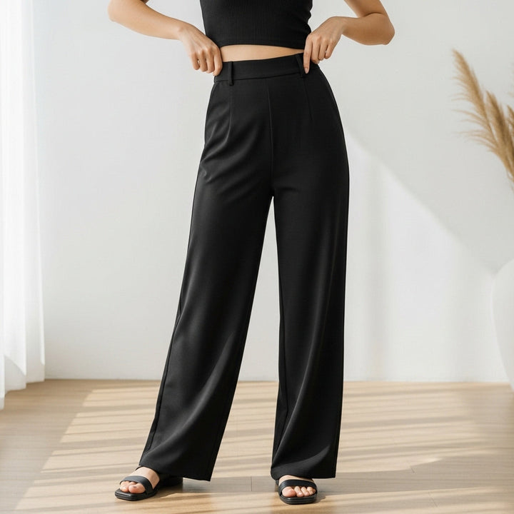 Women’s High-Waist Wide-Leg Pants - Modern Tailored Trousers