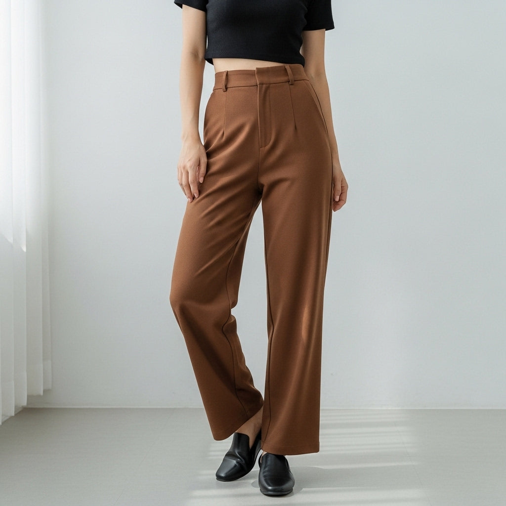 Women’s High-Waist Wide-Leg Pants - Modern Tailored Trousers