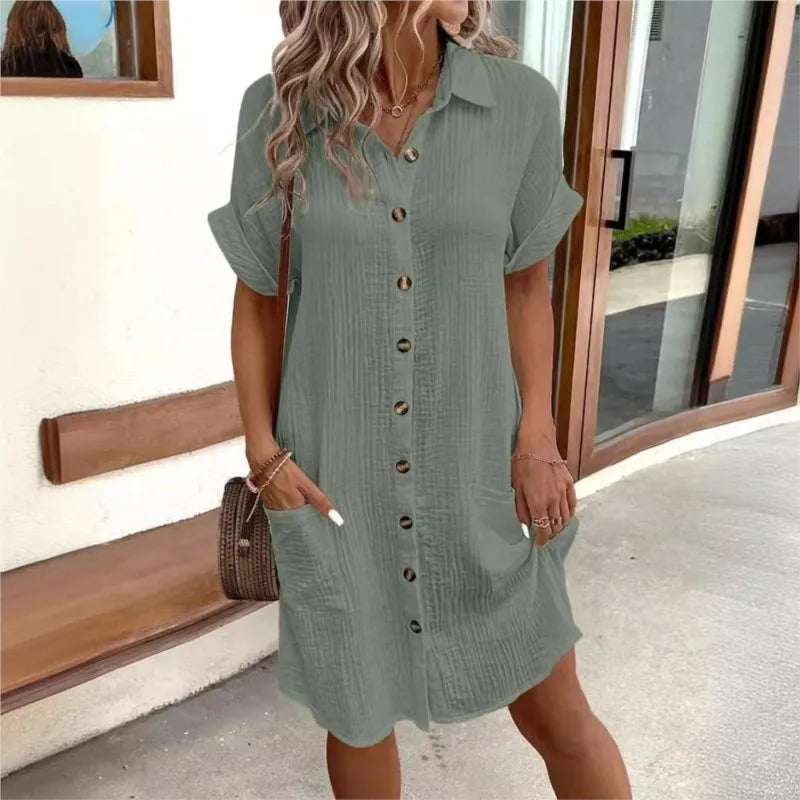 Collar Casual Summer Gown Women’s Day Dress