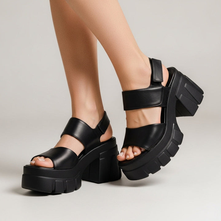 Women's Chunky Platform Sandals - Open Toe