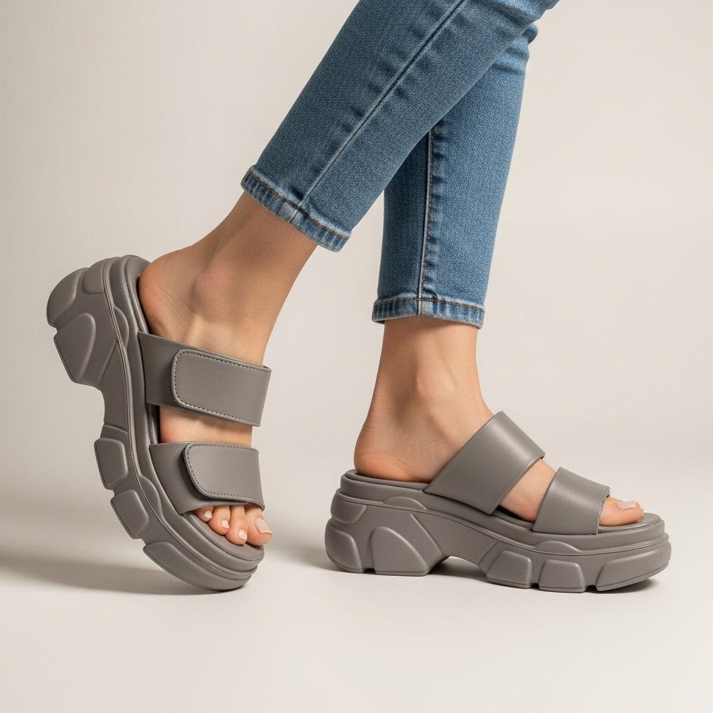 Women's Chunky Platform Sandals - Open Toe