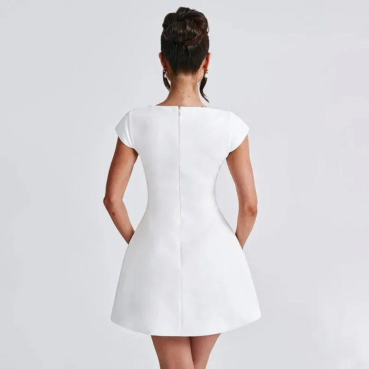 Square Neckline Evening Dress Short