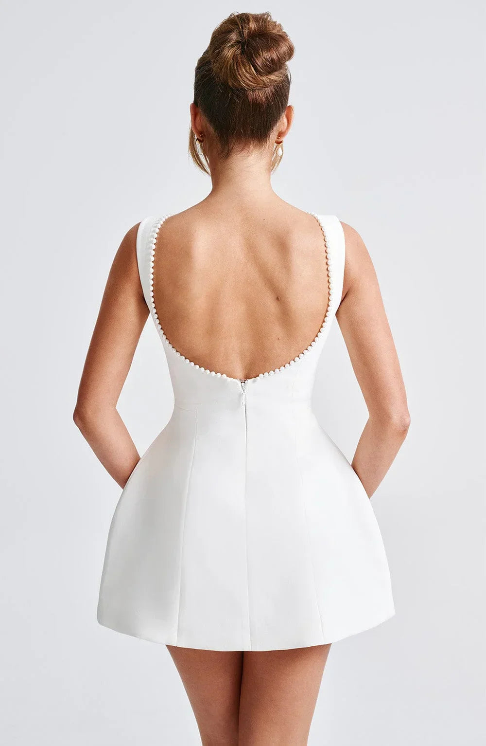 Short Dress with Decorative Back Bow for Women