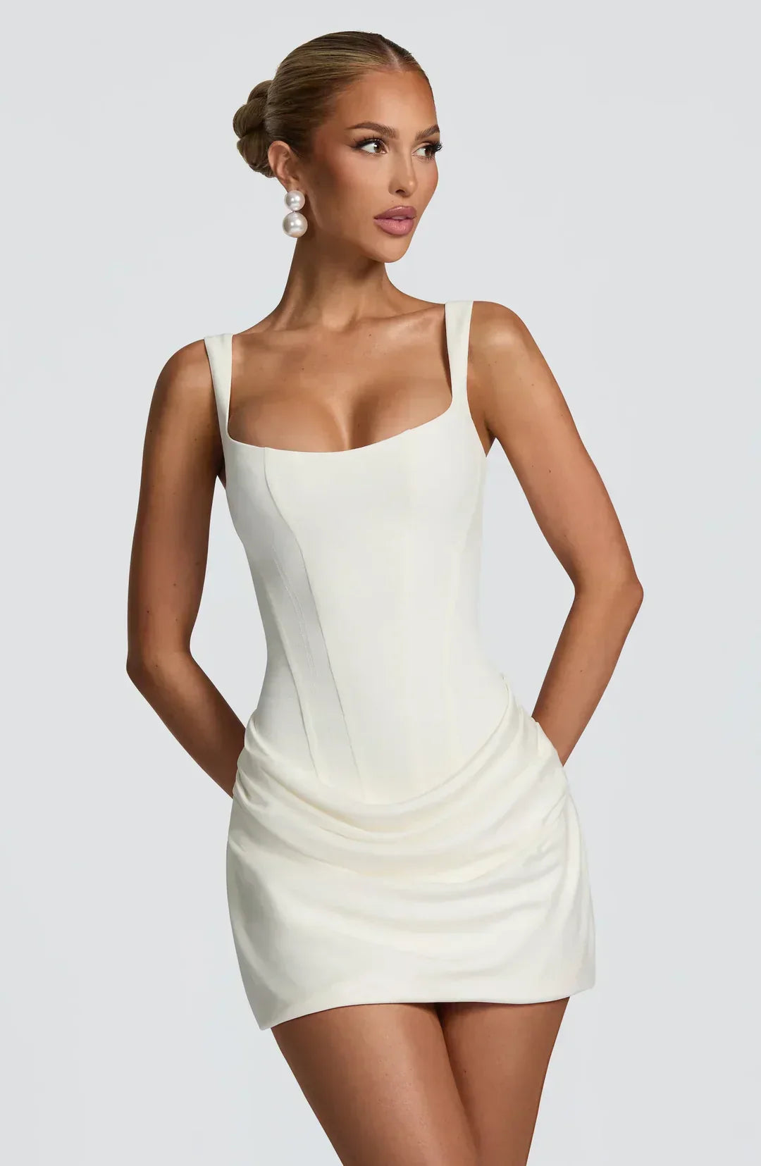 Short Draped Corset Dress for Women