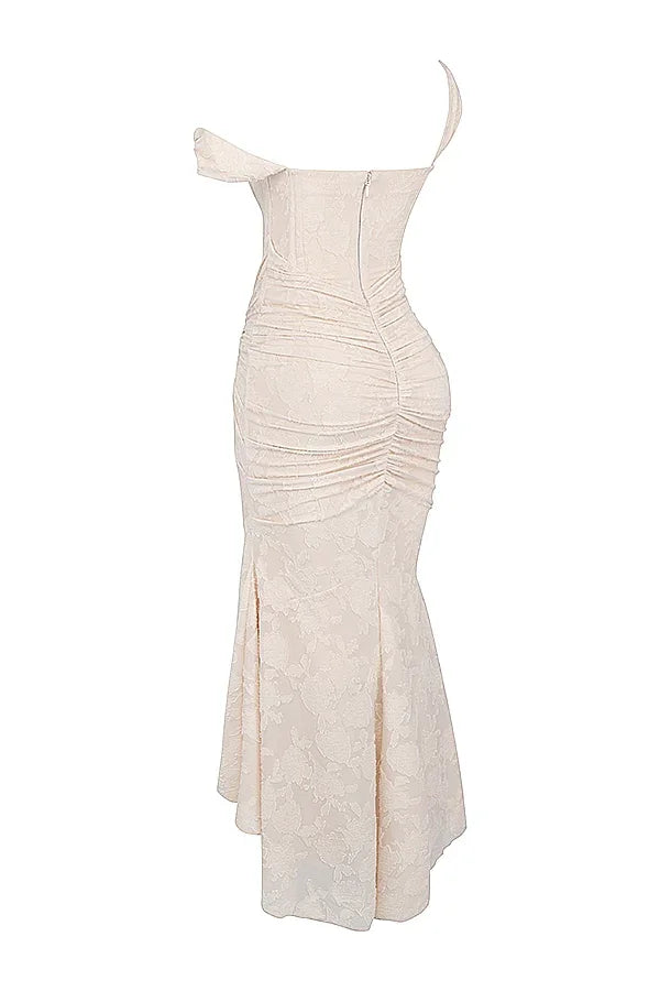 Mid-length floral pattern women's dress with wide straps