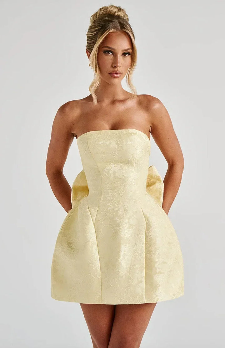 Short Strapless Dress with Open Back for Women
