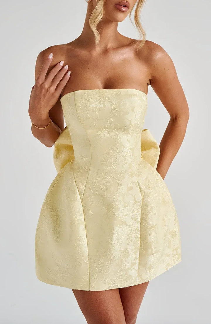 Short Strapless Dress with Open Back for Women