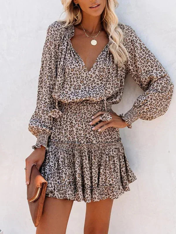 Short Dress with Ruffles and Various Prints