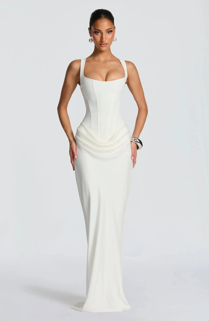 Long Fitted Dress for Women with Open Back