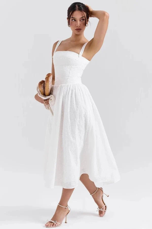 Women's Gingham Print Midi Dress