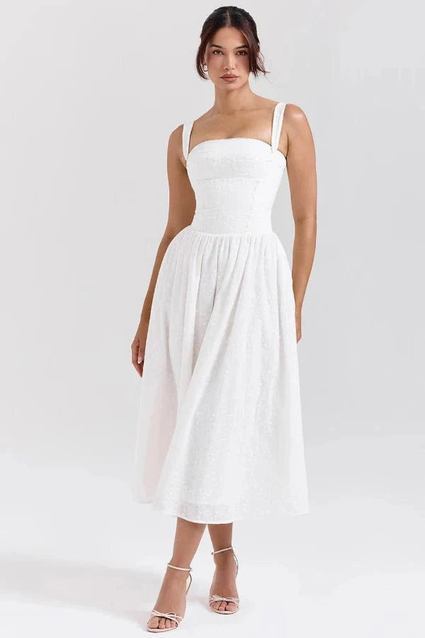Women's Gingham Print Midi Dress