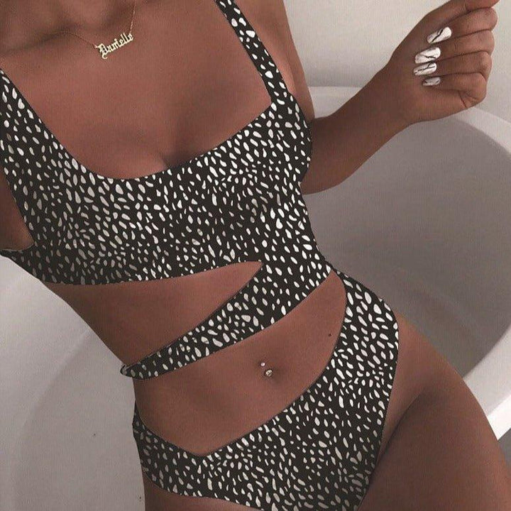 Women's Cutout Halter One-Piece Swimsuit – Tummy Control