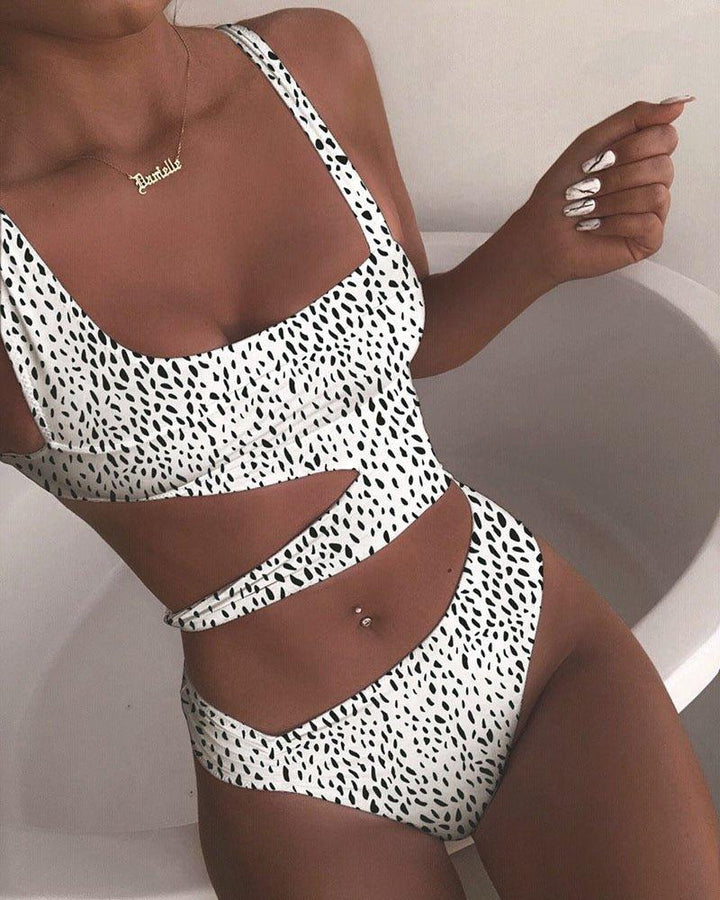 Women's Cutout Halter One-Piece Swimsuit – Tummy Control